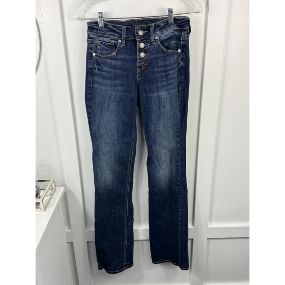 Cute Silver Jeans Size 25 33L Slim Bootcut - Picture 1 of 5
